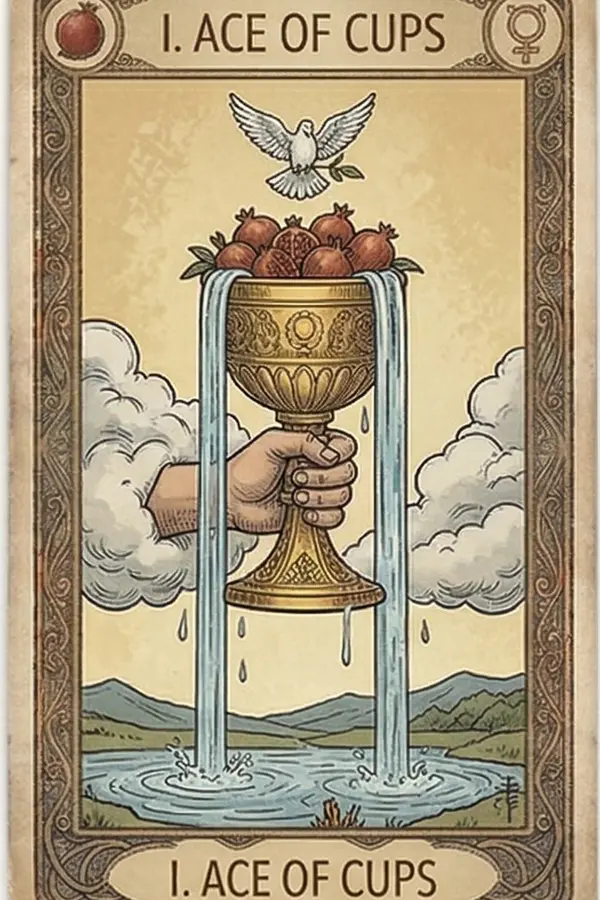 Kelyhek Ásza tarot kártya