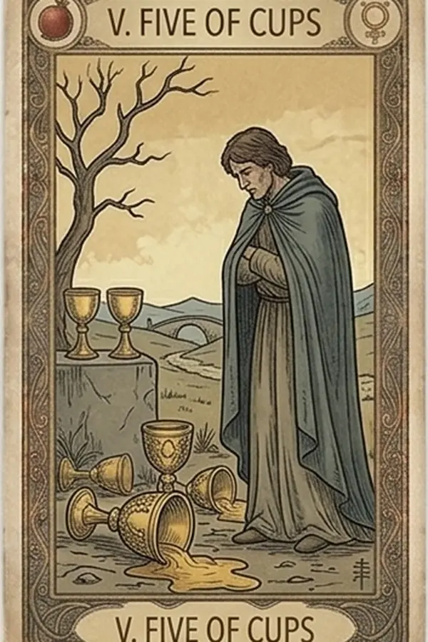 Kelyhek Ötös tarot kártya