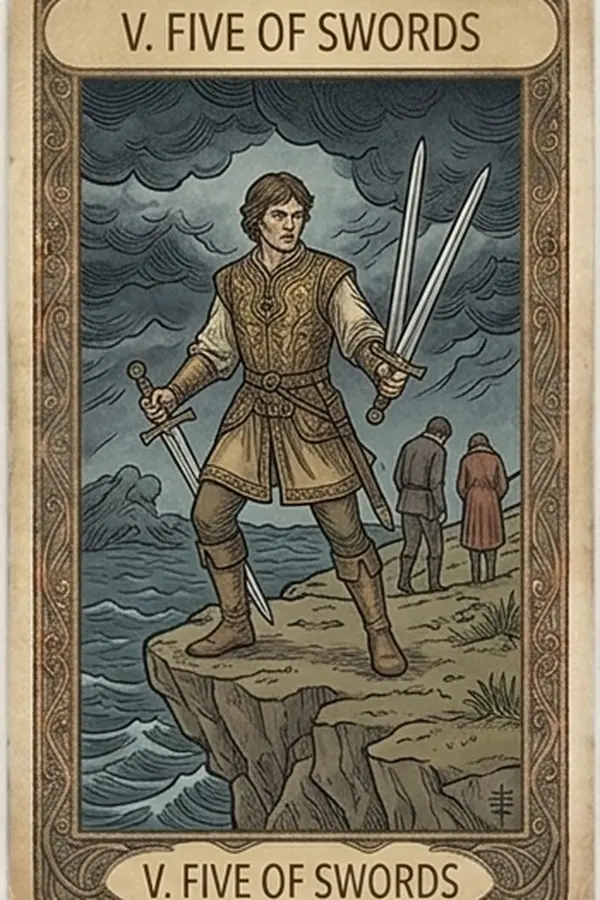 Kardok Ötös tarot kártya