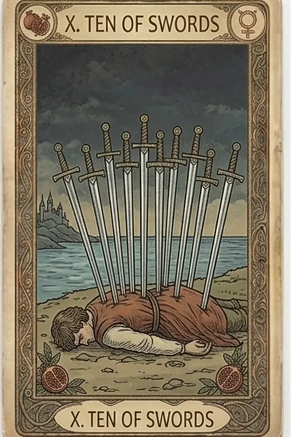 Kardok Tízes tarot kártya