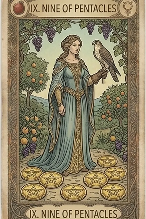 Érmék Kilences tarot kártya